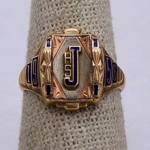 Vintage 1956 10K Gold JHS Size 7 Class Ring